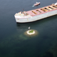 freight ship on a river